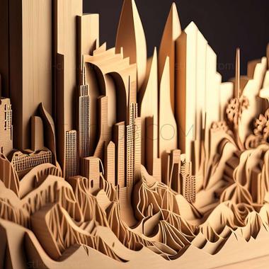 3D model city skyline (STL)